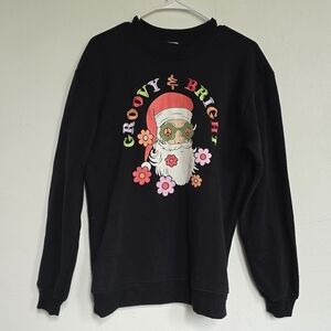 Better Together Groovy & Bright Santa Christmas Sweater Size Small